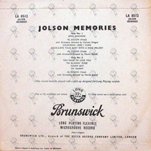JOLSON-- AL - Jolson Memories - 2
