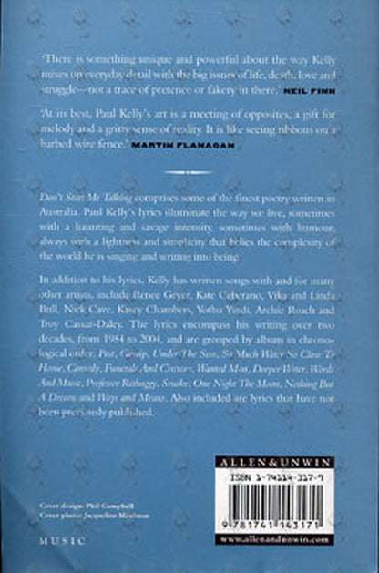 KELLY-- PAUL - Don't Start Me Talking: Lyrics 1984-2004 - 2