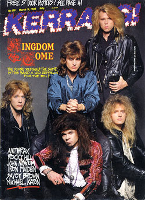 KINGDOM COME - &#39;Kerrang!&#39; - 19th March 1988 - Kingdom Come On Cover - 1