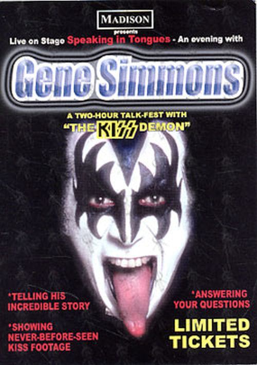 KISS - Gene Simmons Spoken Word Promo Postcard - 1