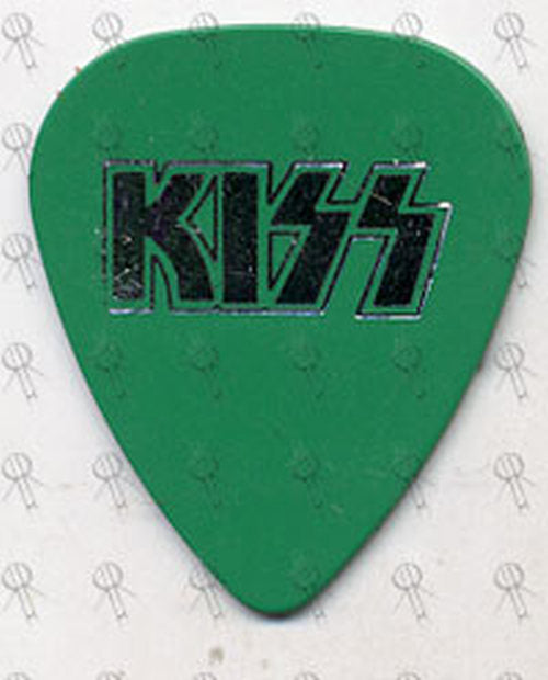 KISS - Green With Embossed Silver Guitar Pick - 1