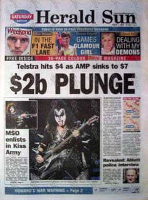 KISS - &#39;Herald Sun&#39; - March 1 2003 - Kiss On The Cover - 1