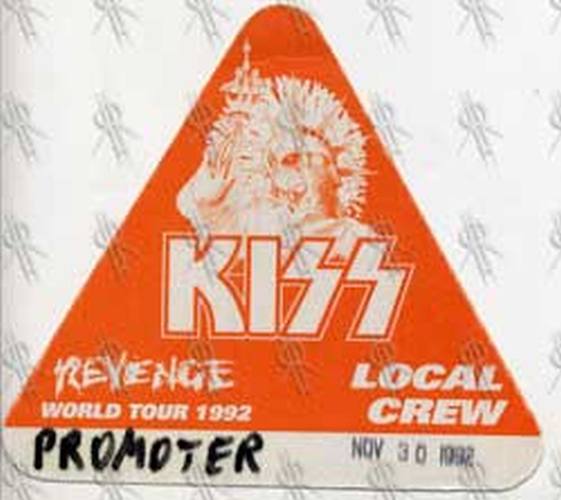 KISS - 'Revenge' 1992 World Tour Local Crew Pass - 1