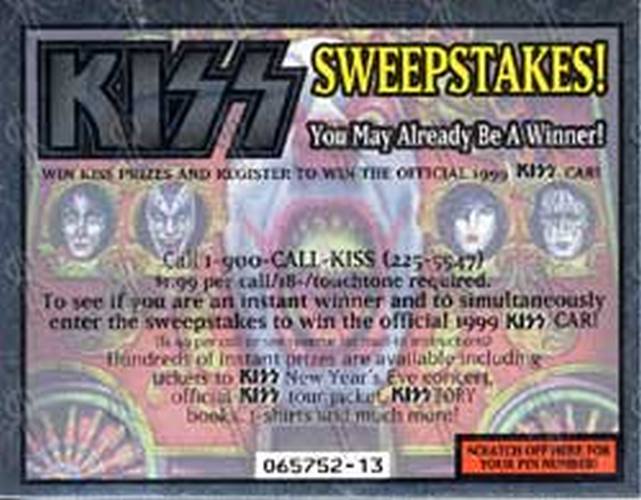 KISS - Sweepstakes Scratch Ticket - 1