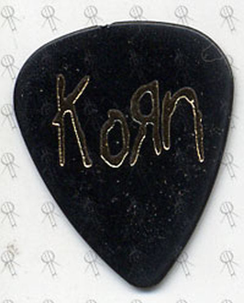 KORN - Black With Embossed Gold Logo Guitar Pick - 1
