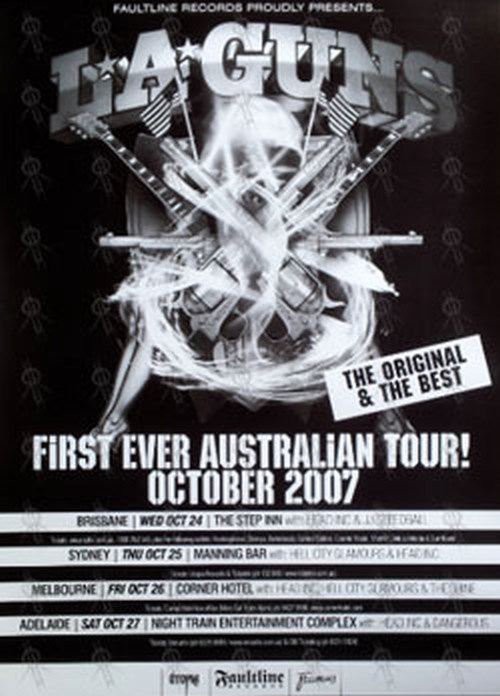 L.A. GUNS - October 2007 Australian Tour Poster - 1