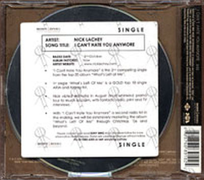 LACHEY-- NICK - I Can't Hate You Anymore - 2