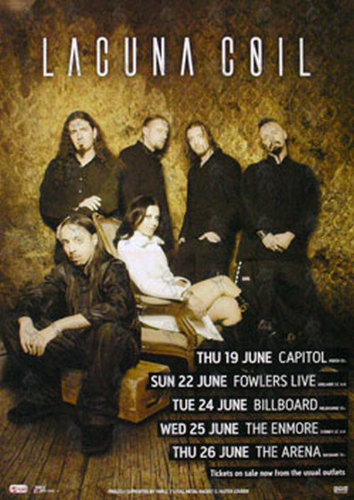 LACUNA COIL - Cancelled 2008 Australian Tour Poster - 1