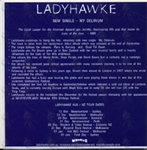 LADYHAWKE - My Delirium - 2