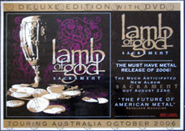 LAMB OF GOD - Large &#39;Sacrament&#39; Album Laminated Display - 1