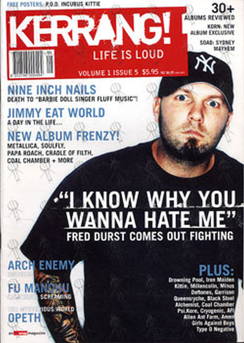 LIMP BIZKIT - &#39;Kerrang!&#39; - Vol 1 Issue 5 2002 - Fred Durst On Cover - 1