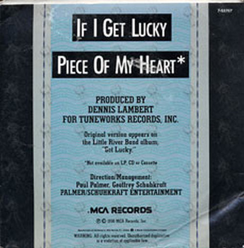 LITTLE RIVER BAND - If I Get Lucky - 2