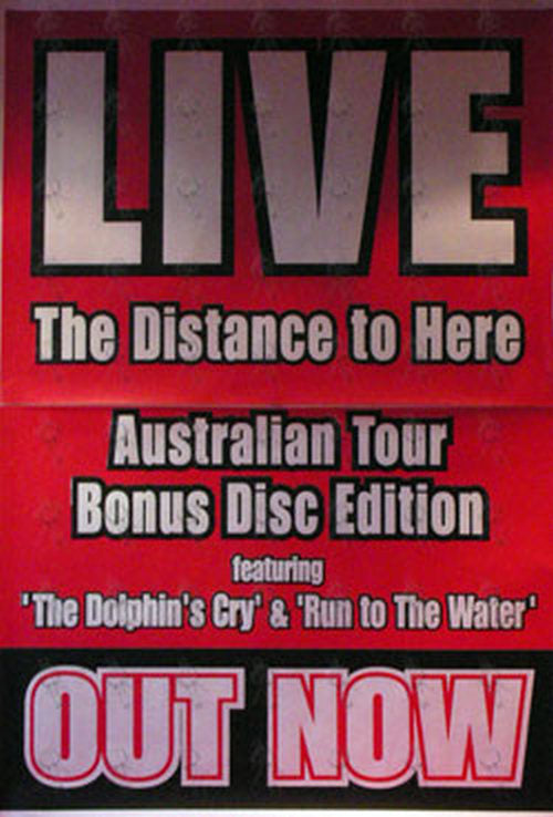 LIVE - 'The Distance To Here' Australian Tour Album Promo Poster - 1