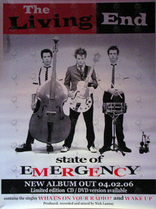 LIVING END-- THE - &#39;State Of Emergency&#39; Album Promo Poster - 1