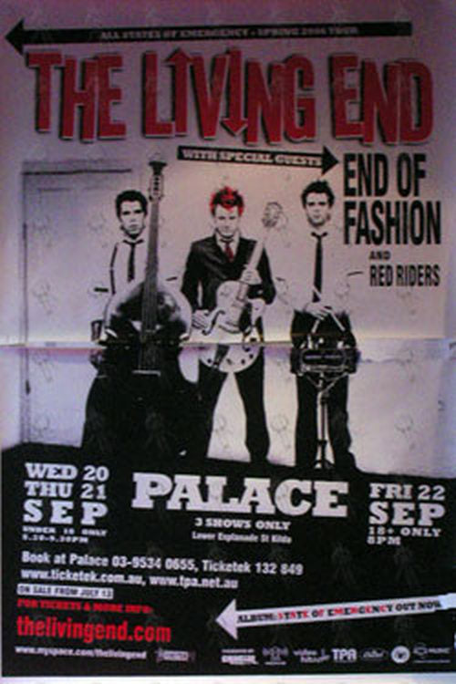 LIVING END-- THE - The Palace - Melbourne