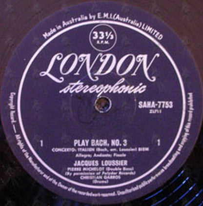 LOUSSIER-- JACQUES - Play Bach No. 3 - 3
