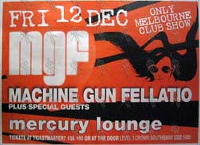 MACHINE GUN FELLATIO - &#39;Mercury Lounge - Friday 12th December 2003 Gig Poster - 1