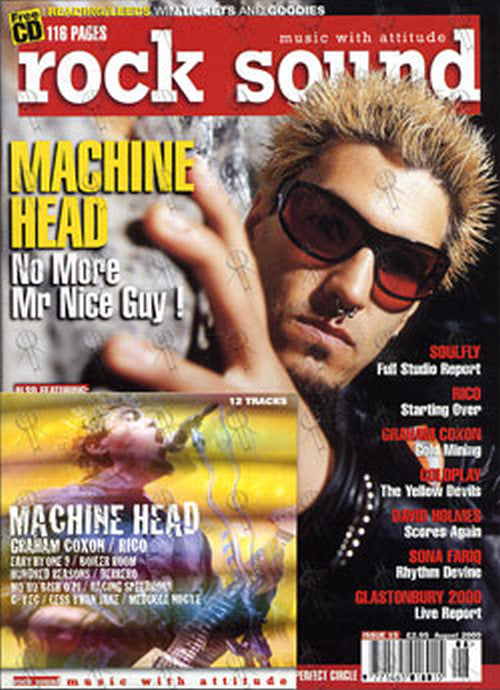 MACHINE HEAD - 'Rock Sound' - August 2000 - Robert Flynn On Cover - 1