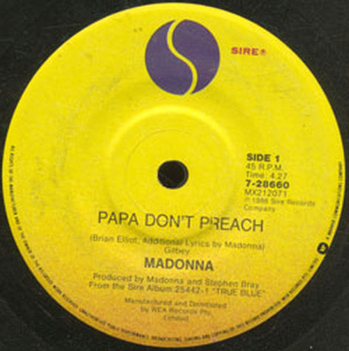 MADONNA - Papa Don&#39;t Preach / Pretender - 2