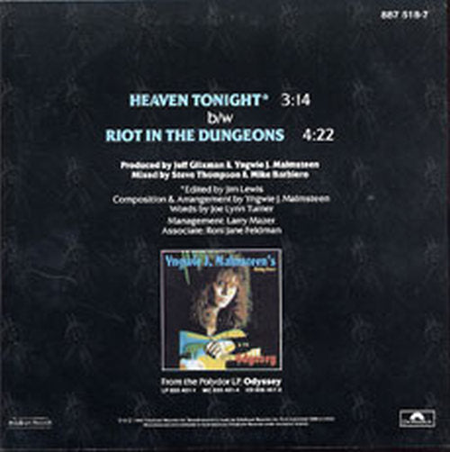 MALMSTEEN-- YNGWIE - Heaven Tonight - 2