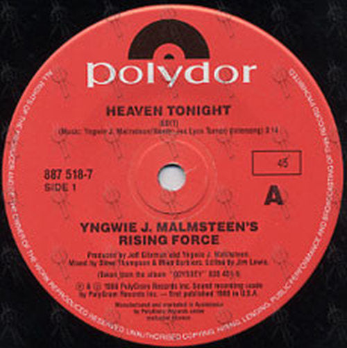 MALMSTEEN-- YNGWIE - Heaven Tonight - 3