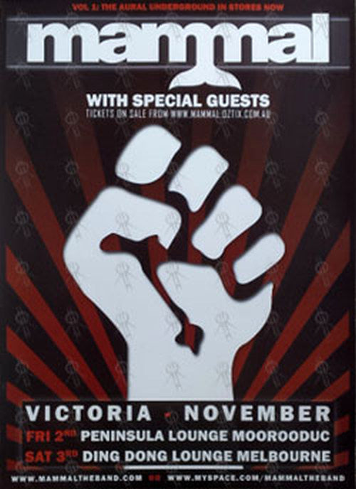 MAMMAL - 2007 Victorian Tour Poster - 1