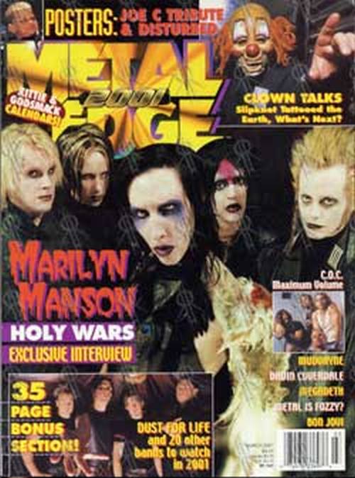 MANSON-- MARILYN - &#39;Metal Edge&#39; - March 2001 - Marilyn Manson On Cover - 1
