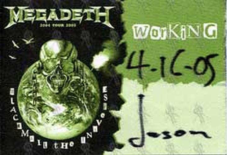 MEGADETH - &#39;Blackmail The Universe&#39; Working Pass - 1
