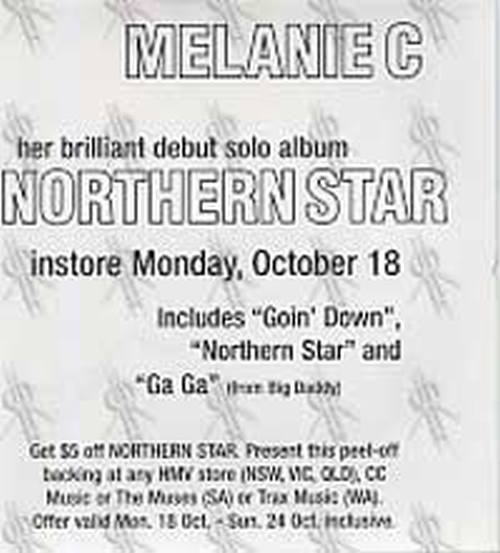 MELANIE C - 'Northern Star' Promo Sticker - 2