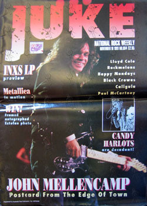 MELLENCAMP-- JOHN COUGAR - &#39;Juke&#39; - 16th November 1991 - John Mellencamp On Cover - 1