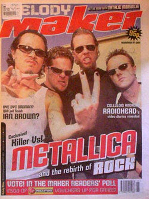 METALLICA - &#39;Melody Maker&#39; - November 14 1998 - Metallica On Cover - 1