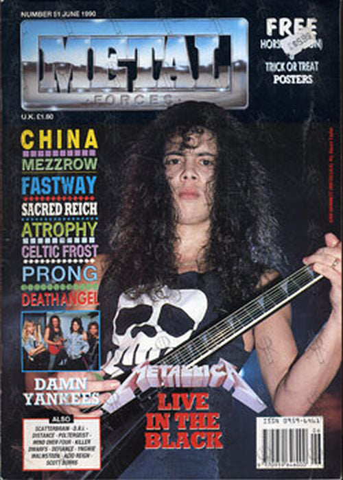 METALLICA - &#39;Metal Forces&#39; - June 1990 - Kirk Hammett On Cover - 1
