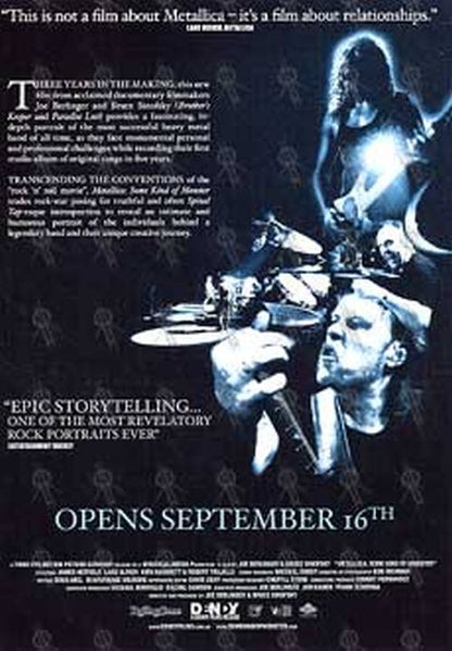 METALLICA - 'Metallica Some Kind of Monster' Cinema Flyer - 2
