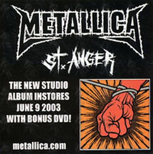 METALLICA - &#39;St. Anger&#39; Promo Sticker - 1