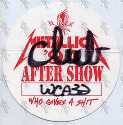 METALLICA - 'Who Gives A Shit' 1994 Tour After Show Pass - 2