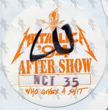 METALLICA - 'Who Gives A Shit' 1994 Tour After Show Pass - 5