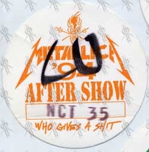 METALLICA - &#39;Who Gives A Shit&#39; 1994 Tour After Show Pass - 5