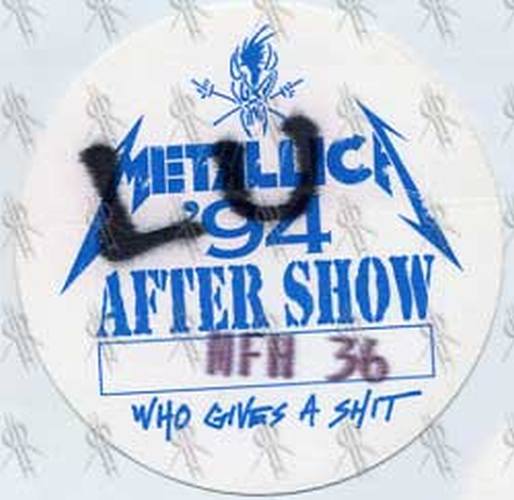 METALLICA - &#39;Who Gives A Shit&#39; 1994 Tour After Show Pass - 7
