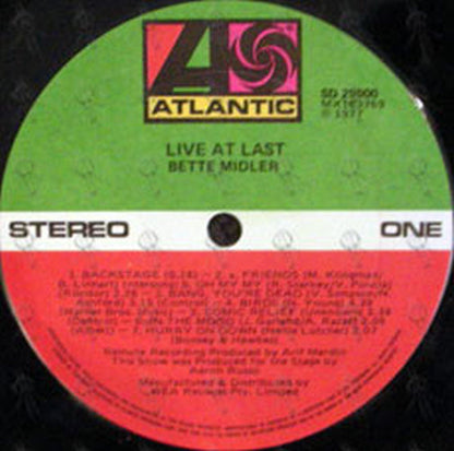 MIDLER-- BETTE - Live At Last - 4