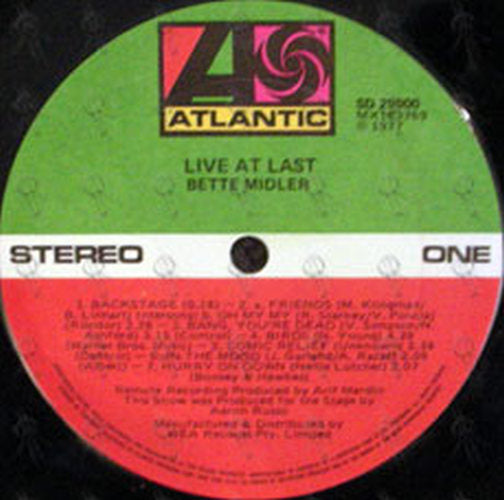 MIDLER-- BETTE - Live At Last - 4
