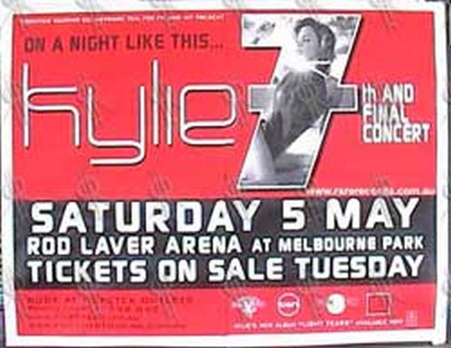 MINOGUE-- KYLIE - Rod Laver Arena - Melbourne - Saturday 5th May 2002 Show Poster - 1