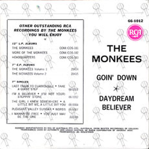 MONKEES-- THE - Daydream Believer / Goin' Down - 2
