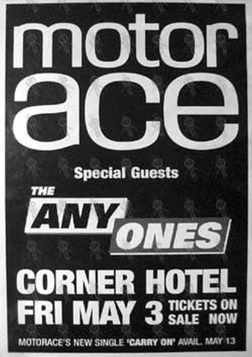 MOTOR ACE - Corner Hotel - Melbourne Friday 3rd May 2003 Gig Poster - 1