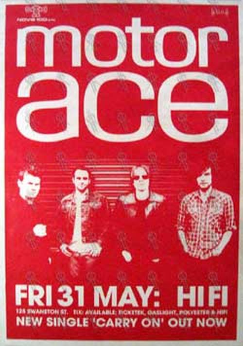MOTOR ACE - Hi Fi Bar - Melbourne - Friday 31st May 2002 Gig Poster - 1