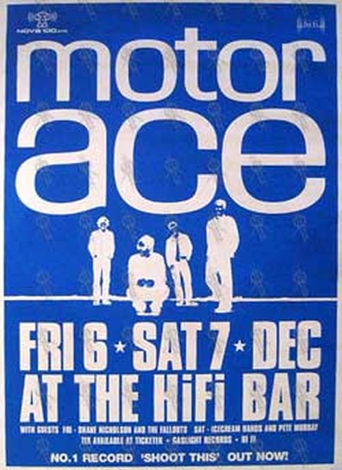 MOTOR ACE - Hi Fi Bar - Mlbourne Friday 6th &amp; Sat 7th December 2002 Gig Poster - 1