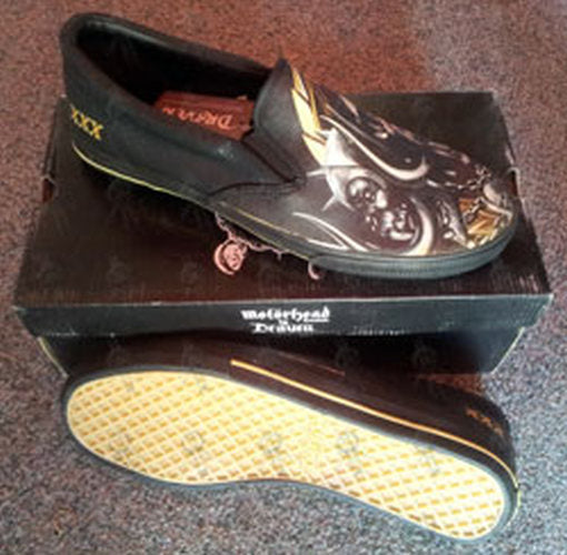 MOTORHEAD - Black 'Totem' Design Slip-On Mens' Shoes - 1