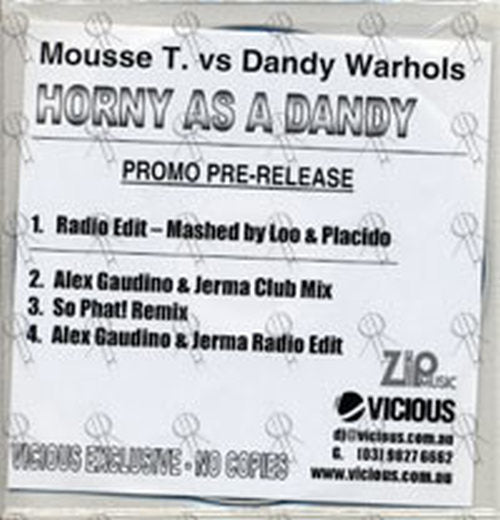 MOUSSE T vs THE DANDY WARHOLS - Horny As A Dandy - 1