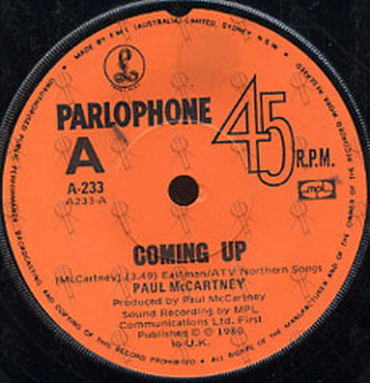 McCARTNEY-- PAUL - Coming Up - 2