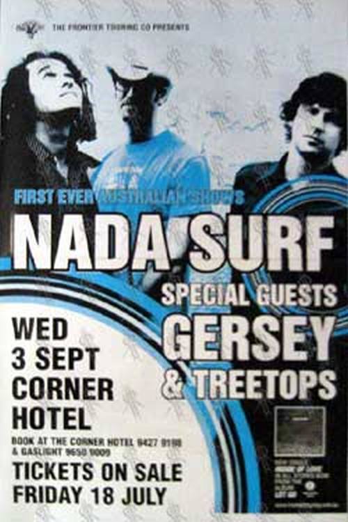 NADA SURF - Corner Hotel Melbourne - Wednesday 3rd September Show Poster - 1