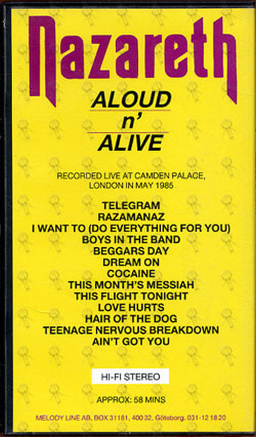 NAZARETH - Aloud N' Live - 2